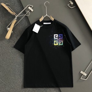 「#3190」Givenchy Hand-painted colored splash-ink letters t-shirt