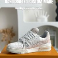 「#3200」【Handmade Custom】Louis Vuitton Himalayan Crocodile Leather Trainer Sneakers