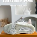 「#3200」【Handmade Custom】Louis Vuitton Himalayan Crocodile Leather Trainer Sneakers