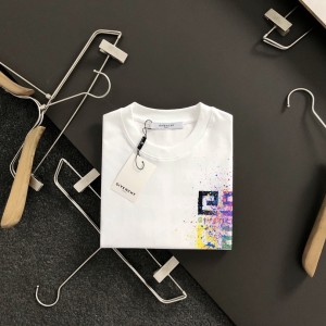「#3207」Givenchy Hand-painted colored splash-ink letters t-shirt