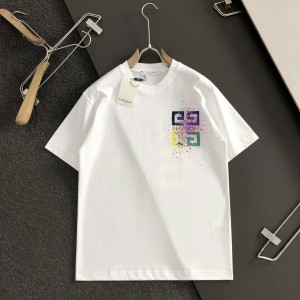「#3207」Givenchy Hand-painted colored splash-ink letters t-shirt