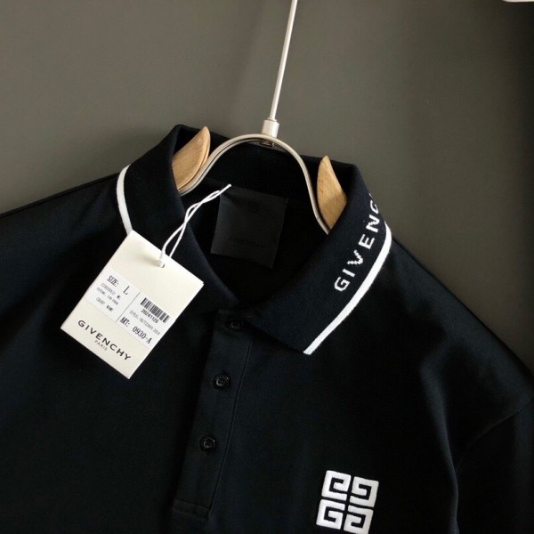 Givenchy Monochrome embroidered polo shirt with lapel