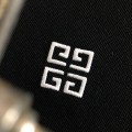 「#3211」Givenchy Monochrome embroidered polo shirt with lapel