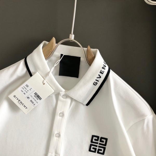 Givenchy Monochrome embroidered polo shirt with lapel