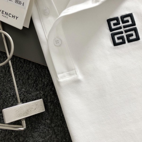 Givenchy Monochrome embroidered polo shirt with lapel