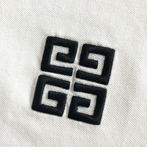 Givenchy Monochrome embroidered polo shirt with lapel